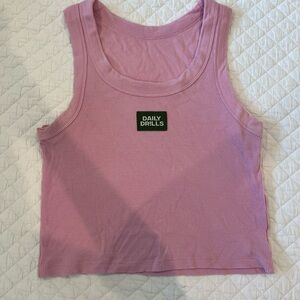 Daily Drills Blush Ribbed Tank Top